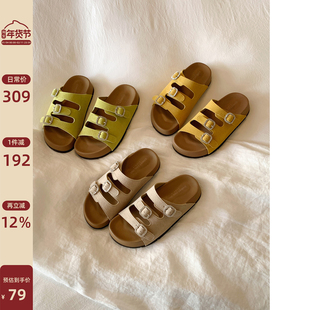 Chio2nd南风 拖鞋女夏季外穿时尚洋气时髦搭扣凉鞋适合暴走的鞋子