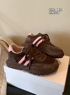 Chio2nd南风 5CM增高德训鞋子女2025新款爆款冬季防滑休闲运动鞋