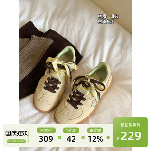 復古阿甘鞋 Chio2nd南風 春秋百搭運動女鞋 2025新款 真皮德訓鞋 女款
