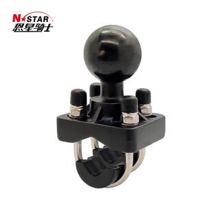 厂家现货兼容圆管工业导航仪支架双U型栓1.5英寸球头农机叉车支架