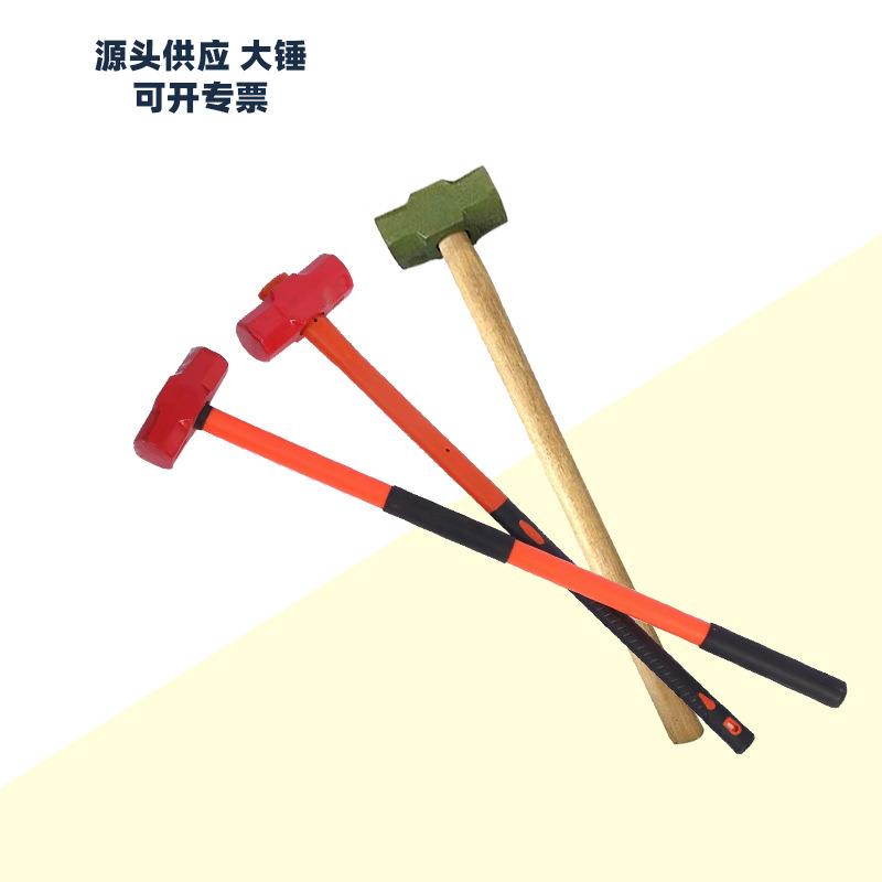 八角锤磅锤大锤PVC防震应急消防锤军绿色木柄8P10P12防震厂家