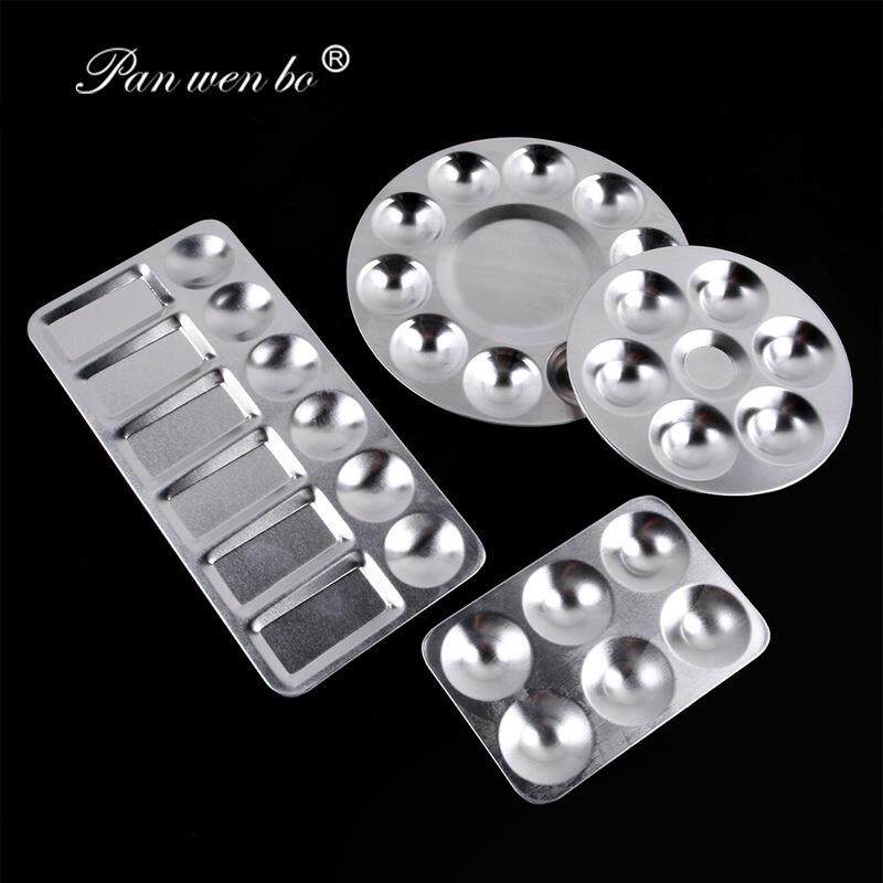 银色铝制调色盘简易调色板长方形水彩颜料板美术绘画用品工具