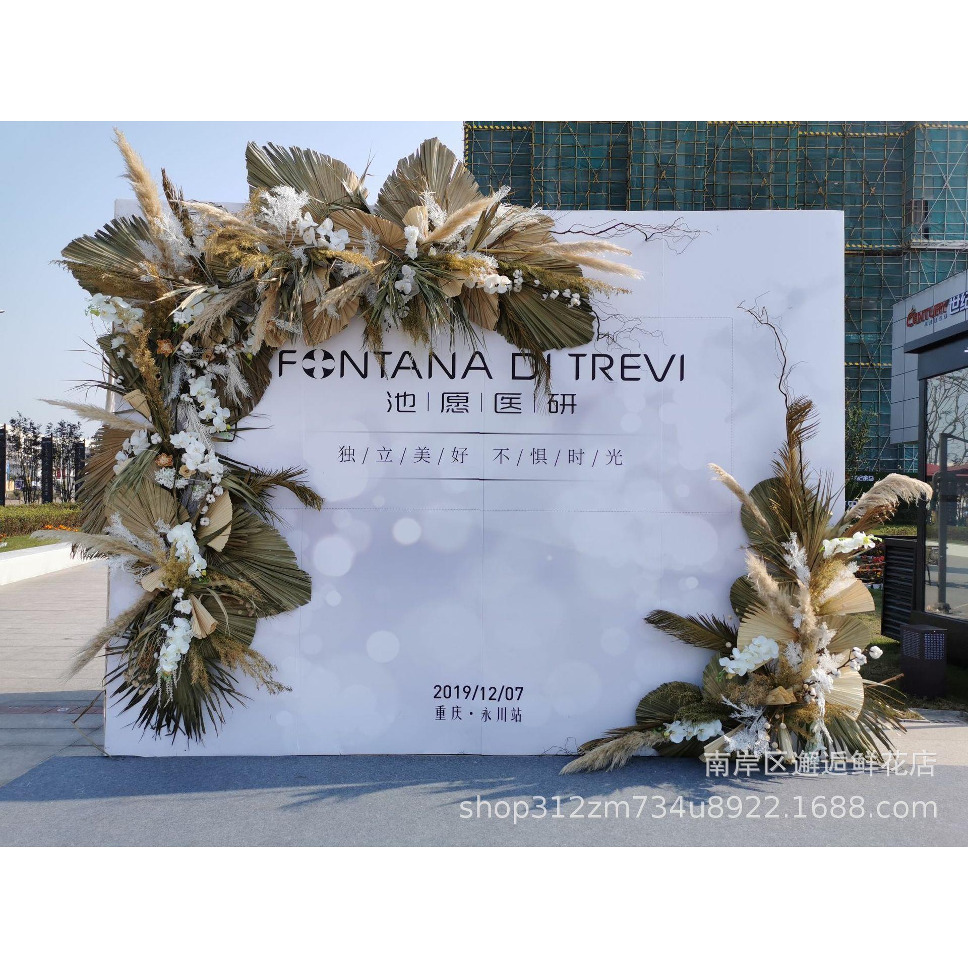 【秋色叶材】干花蒲葵漂白蒲扇干花棕榈叶铁树叶婚礼软装造型花材