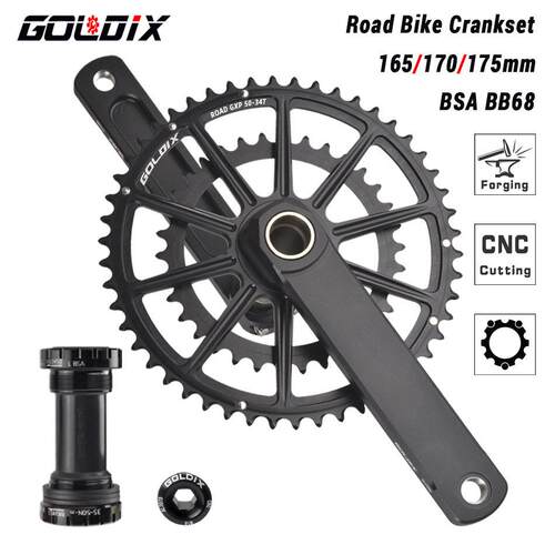 GOLDIX公路自行车GXP曲柄牙盘20/22速50-34T/53-39T一体双盘骑行