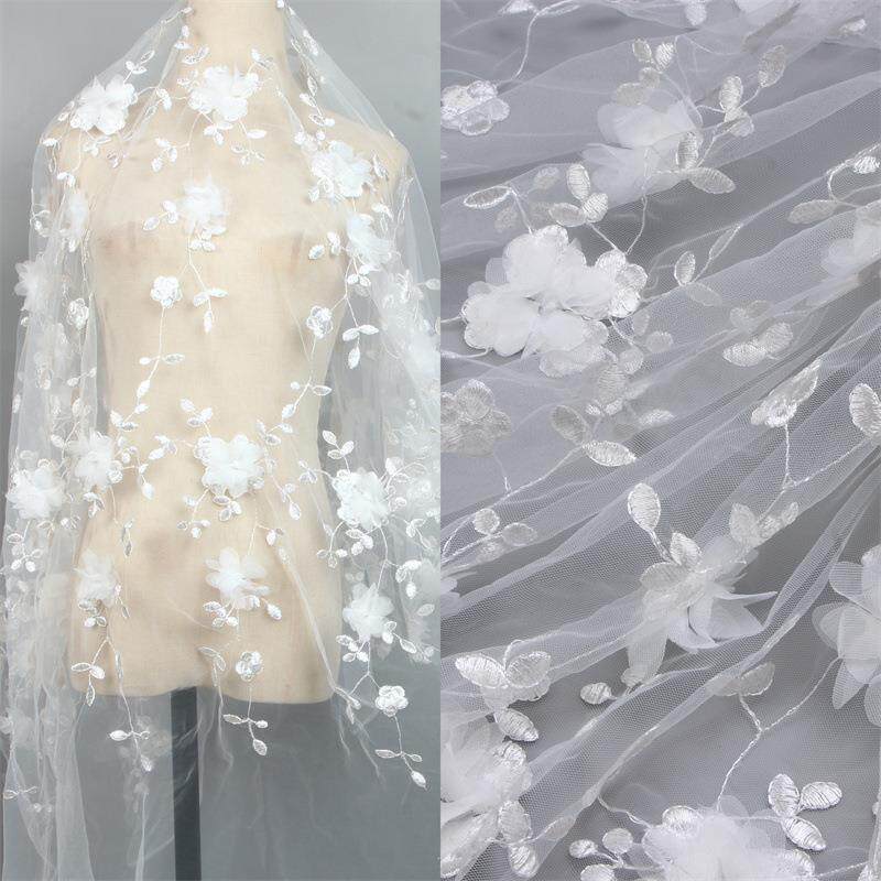 立体网布花朵蕾丝辅料头饰服装面料裙子汉服网纱布料女装箱包面料