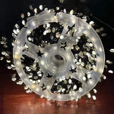 LED圣诞绿线鞭炮灯黑色蜈蚣铜线鞭炮灯串室外庭院装饰灯圣诞彩灯