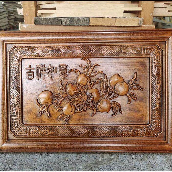 东阳木雕实木电表箱装饰画挂画福字中式雕刻玄关过道香樟木