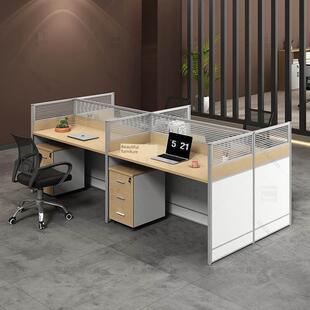 员工桌椅组合现代简约员工屏风隔断工作站l型卡槽办公电脑桌