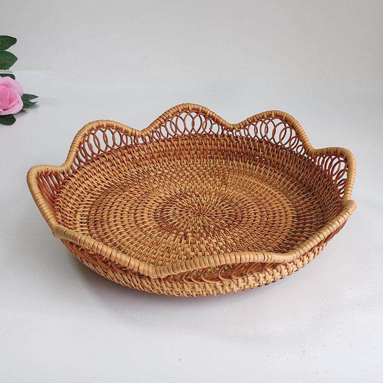越南进口藤编水果篮手工镂空藤编水果盘田园客厅茶几创意收纳篮,餐饮具,果盆/果盘/果篮,淘宝优惠券,粉丝福利购,淘宝优惠卷