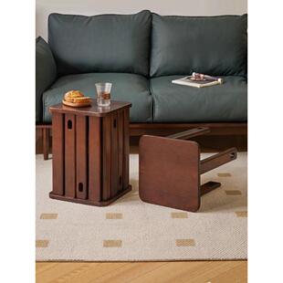 实木叠叠凳家用圆凳子可叠放餐桌椅板凳组合多功能叠叠乐茶几现代