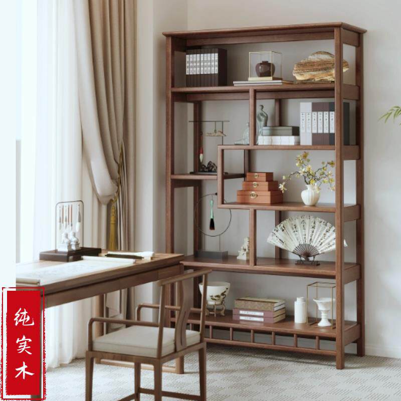 支持定制博古架实木中式摆件展示柜茶室茶具置物架客厅隔断多宝阁