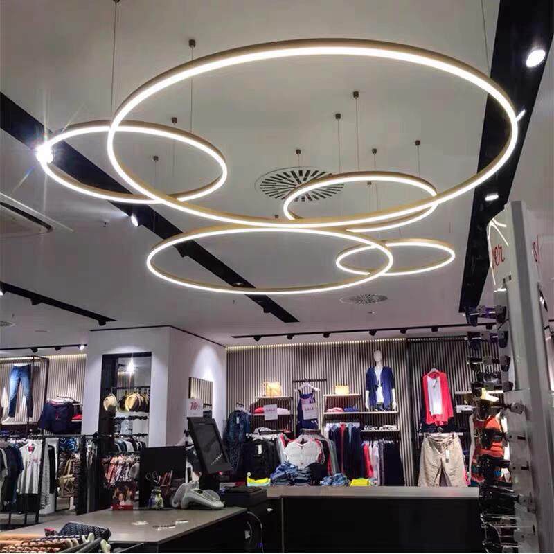 led圆形圆环吊灯现代简约工业风办公会议室商场工作室工程定制灯