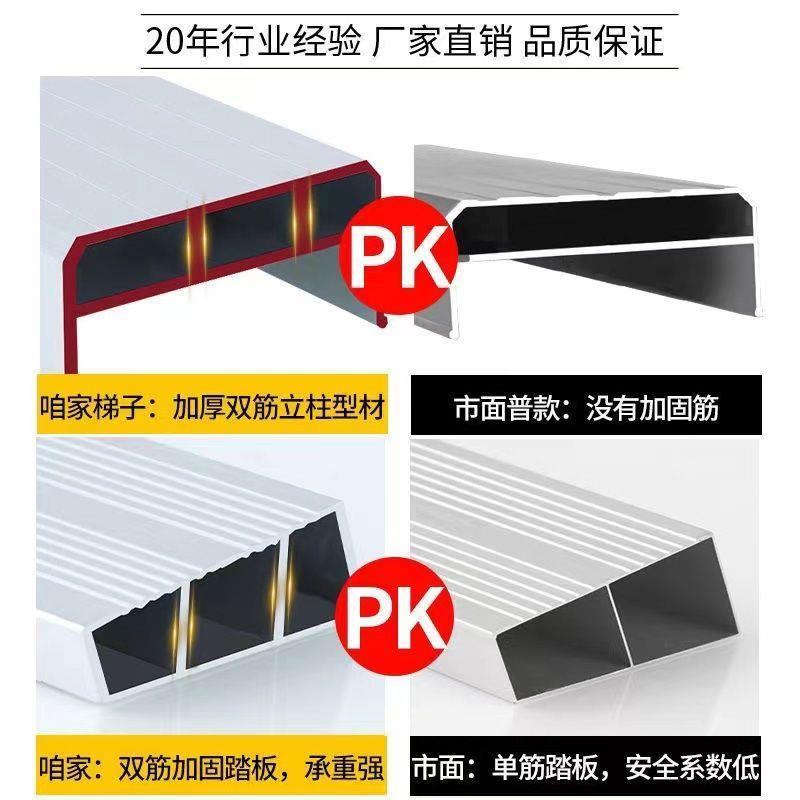 加宽加厚铝合金梯子家用双侧工程阁楼扶梯折叠伸缩多功能人字合梯