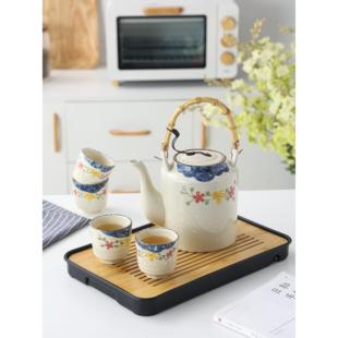 家用茶水壶防爆 手绘陶瓷茶壶大容量青花瓷冷水壶特大号冷水壶夏季