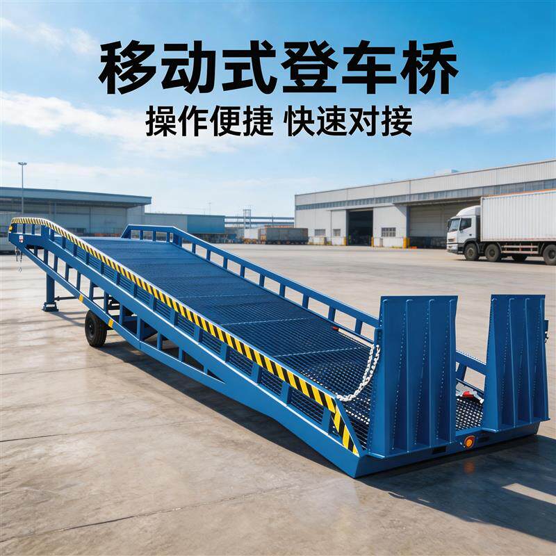 移动式登车桥叉车爬坡集装箱装卸货平台斜坡搭桥物流月台上下货