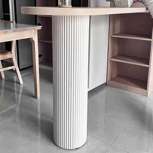 定制方圆柱形桌腿轻奢支架铁艺金属餐桌吧台茶几框架现代岩板桌脚