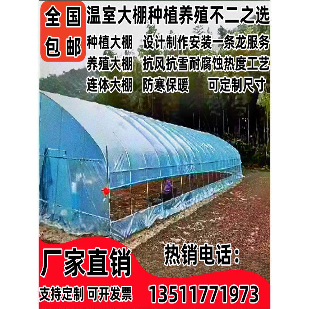 钢管大棚骨架种植蔬菜育苗大棚全套钢管钢架简易连栋温室全套配件