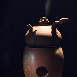 提梁壶大容量壶 林于凯朱柿壶朱泥纯手工烧水煮茶壶家用户外中式