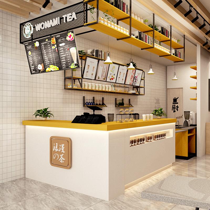 奶茶店收银柜台创意简约冷饮店吧台小型前台接待台商用吧台柜
