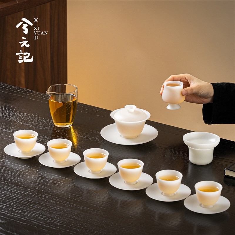 素烧冰种玉瓷功夫茶具套装2026新款家用高档轻奢送长辈乔迁礼物