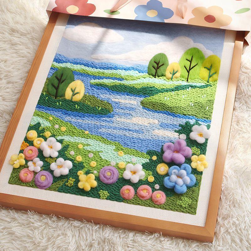 戳戳绣手工diy材料包客厅玄关风景装饰挂画送朋友礼物