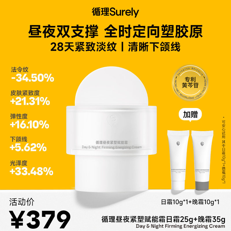 循理循理昼夜节律赋能昼夜面霜紧致抗皱淡纹保湿霜抚纹紧塑胶原 - 实物图