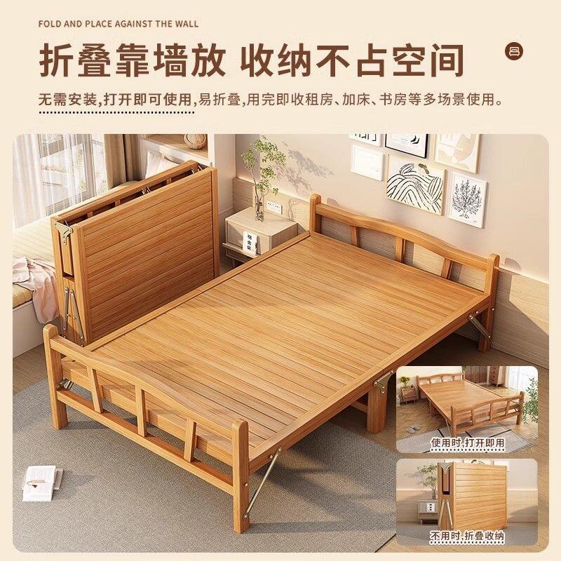 折叠床竹子卧室午休硬板床家用客厅午睡单人床办公室休闲租房用床