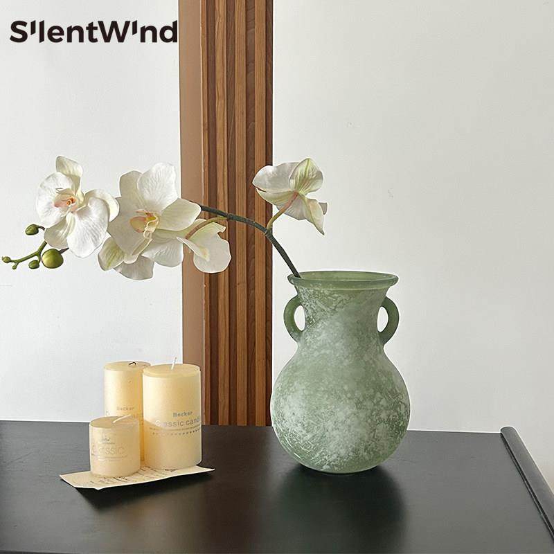 SilentWind寂风覆古做旧玻璃双耳花瓶水培插花器客厅餐桌装饰摆饰,家居饰品,花瓶,淘宝优惠券,粉丝福利购,淘宝优惠卷