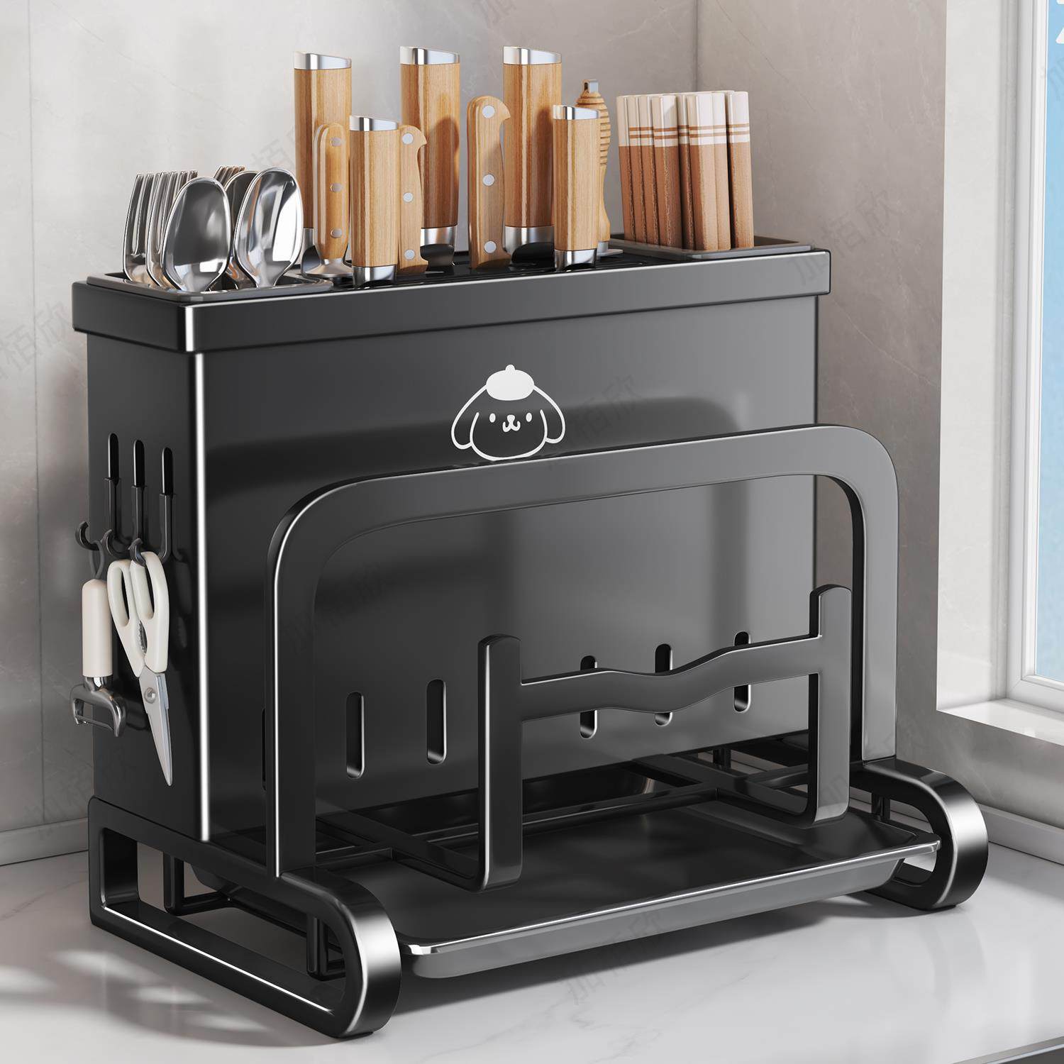 2025新款菜刀架置物架多功能壁挂式刀具筷子菜板架一体收纳层架子,厨房/烹饪用具,刀架,淘宝优惠券,粉丝福利购,淘宝优惠卷