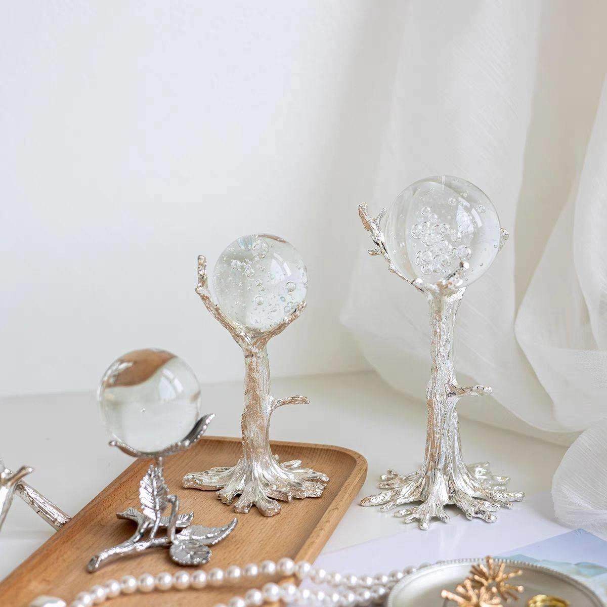 银色轻奢创意水晶球展示架底座金属电镀支架球托架放置架陈列底座,家居饰品,装饰摆件,淘宝优惠券,粉丝福利购,淘宝优惠卷