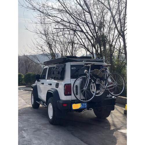 坦克300自行车挂架备胎自行车挂架，无损安装可折叠不挡牌照倒影