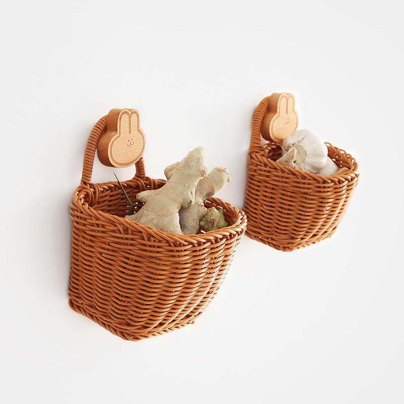 厨房姜蒜收纳篮彷藤壁挂姜蒜收纳篮手工编织小包收纳箱,收纳整理,其他收纳篮,淘宝优惠券,粉丝福利购,淘宝优惠卷