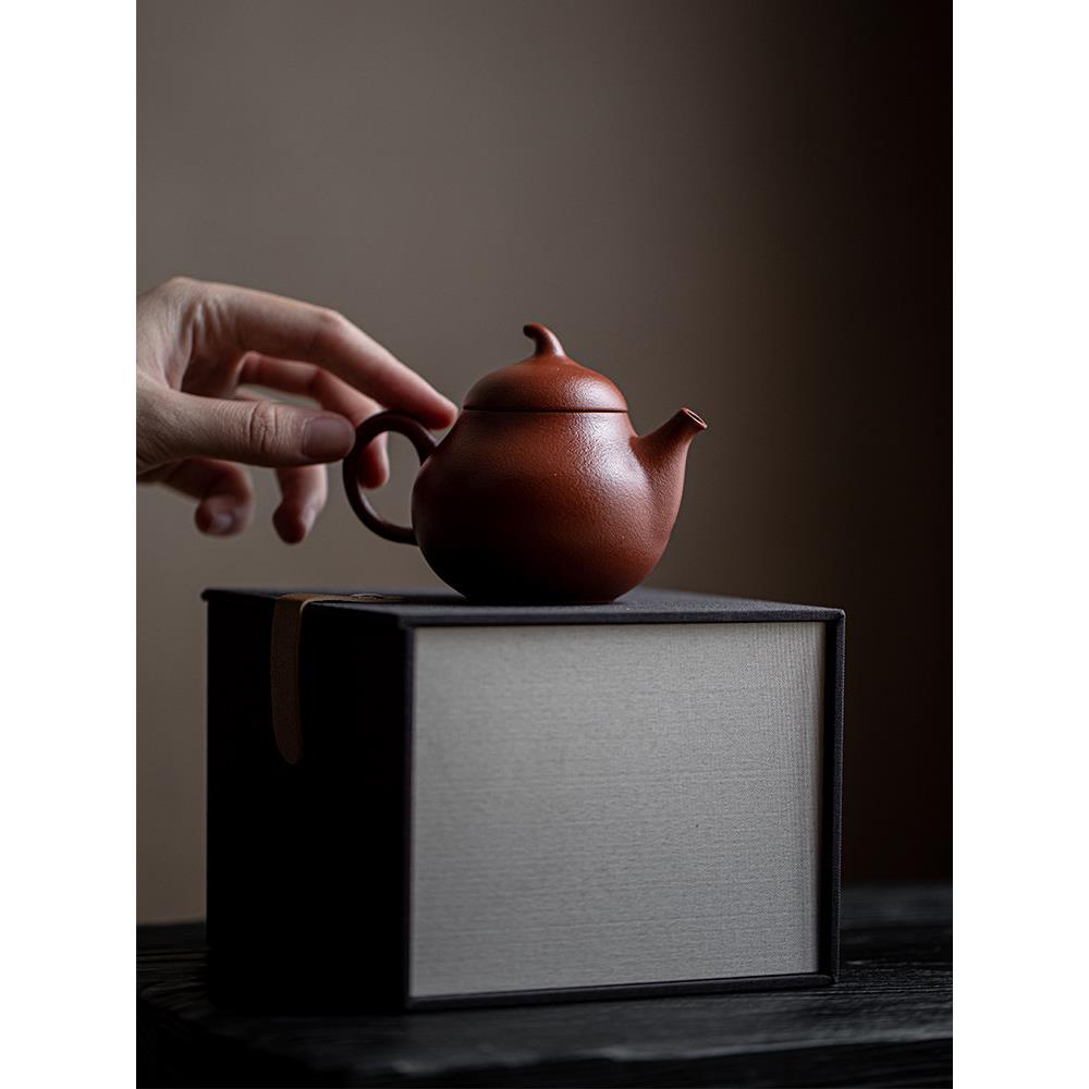 景德镇汝窑紫泥壶准梨壶套装纯手工宜兴大红袍茶壶茶具套装手拉壶