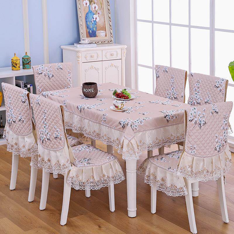 简约现代布艺餐桌椅子套罩欧式餐椅座垫套装家用茶几布长方形桌布