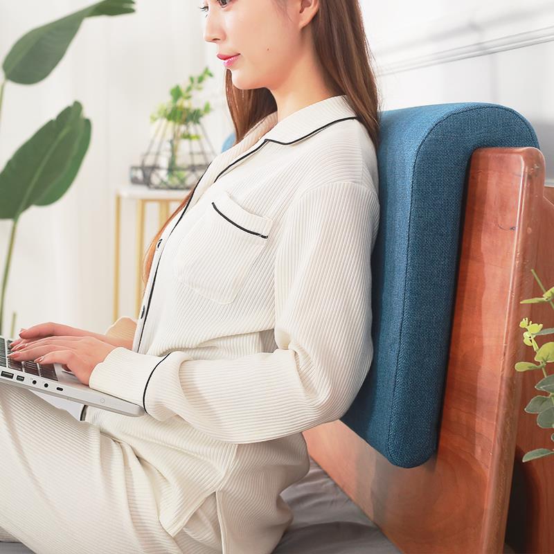 实木床头软包靠背靠垫ins风U形挂钩款床头海绵靠垫卧室软靠背欧式