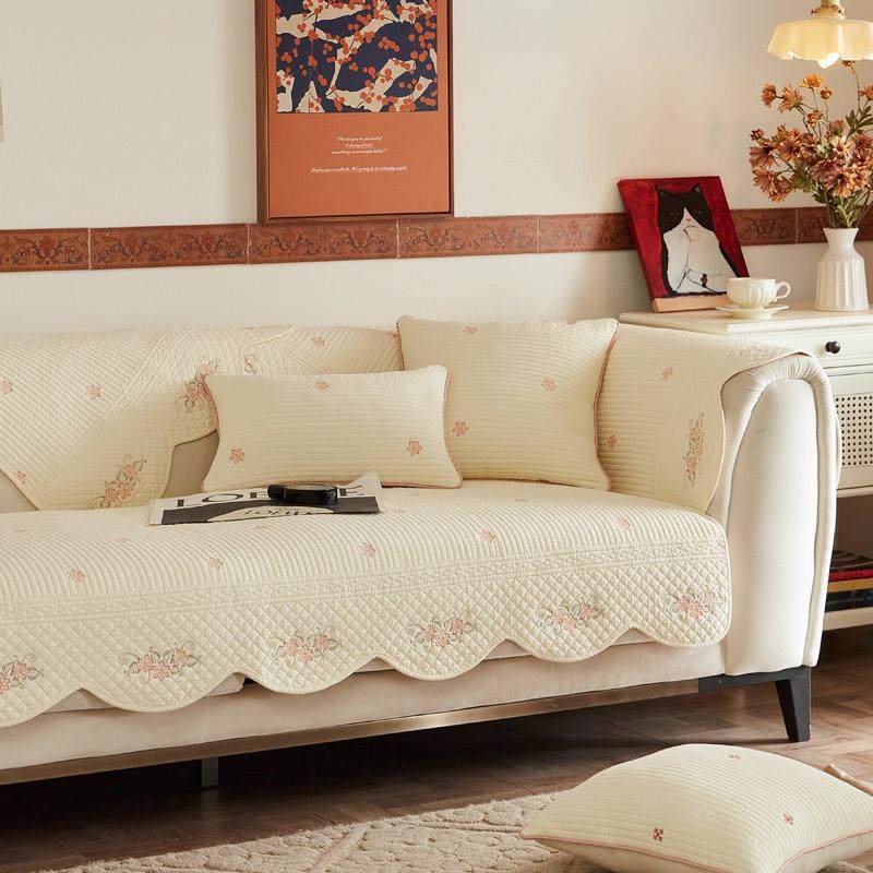 夏季轻奢高级感全棉沙发垫子四季通用防滑坐垫套罩2025新款盖布巾