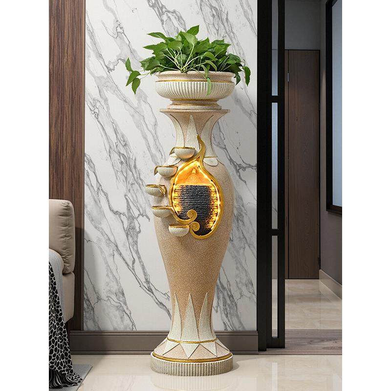 轻奢流水摆件客厅电视柜循环水景招财玄关大型落地花瓶水景装饰品,家居饰品,流水摆件,淘宝优惠券,粉丝福利购,淘宝优惠卷