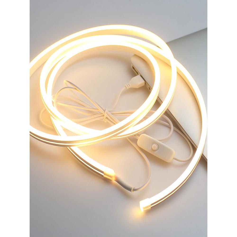 led灯带5v低压超亮电池款不插电usb柔性霓虹硅胶氛围软灯条带开关