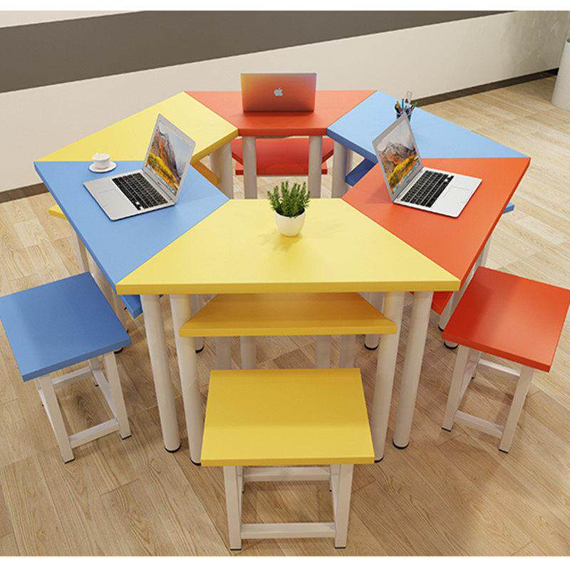 幼儿园中小学生课桌椅学校培训班辅导班六边形组合美术儿童绘画桌