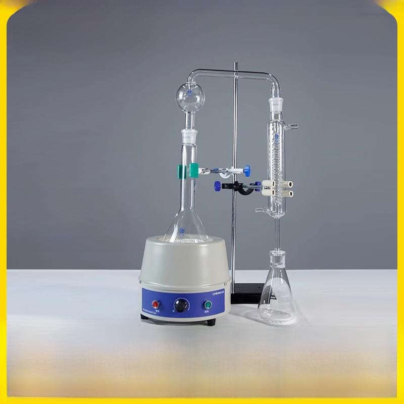 包邮 垒固实验室玻璃氨氮蒸馏装置凯氏定氮蒸馏器磨口定氮球蛇形