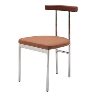 慵懒空间中古简约餐椅小户型家用软包餐桌椅轻奢不锈钢靠背洽谈椅