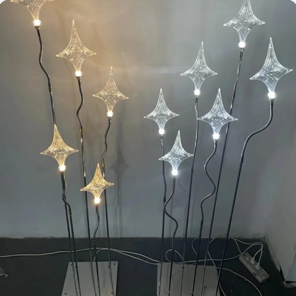 创意婚庆道具电镀金银发光6头幸运星路引韩式五角星星吊灯婚礼堂