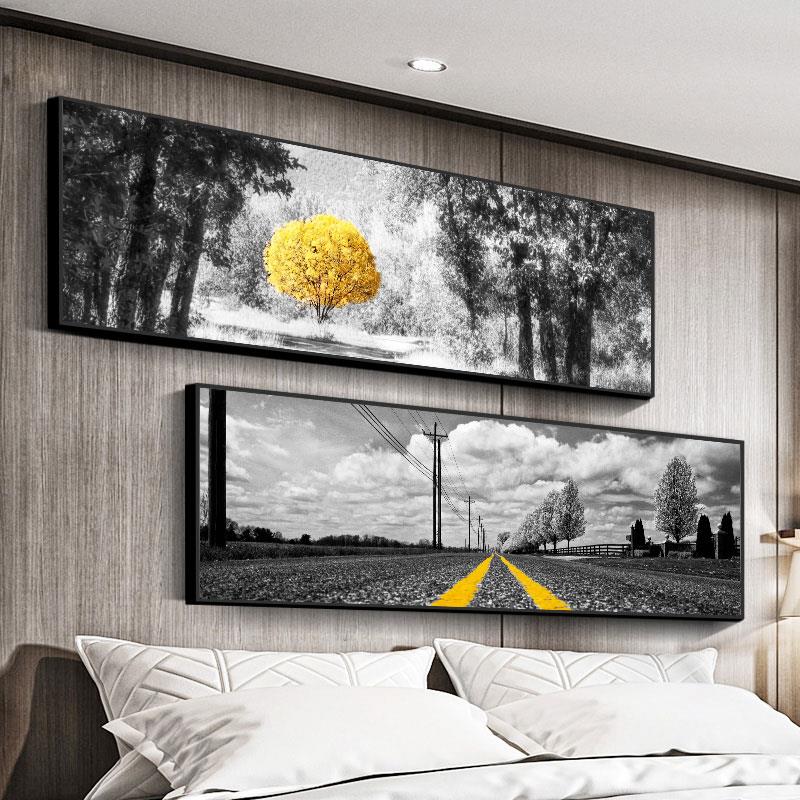 卧室床头房间装饰画欧式黑白城市工业风景墙壁画客厅沙发背景挂画