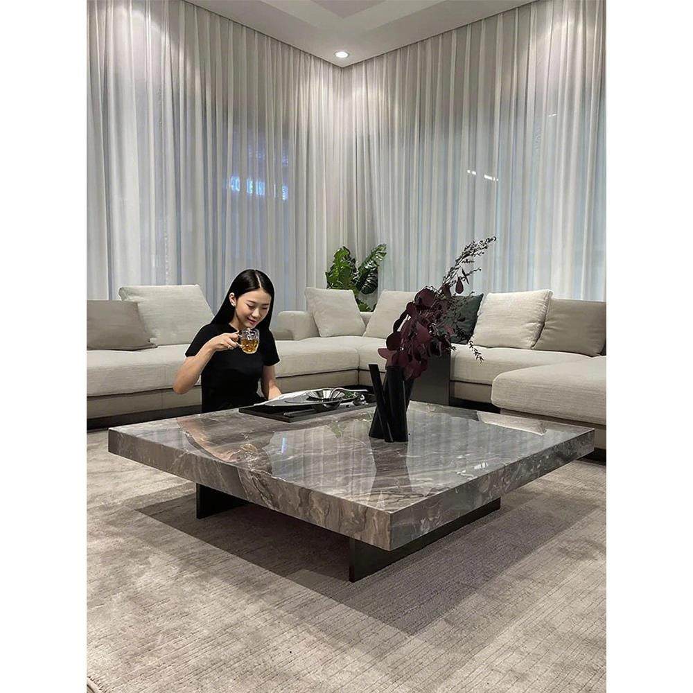 意式极简岩板茶几大小户型设计师客厅方形天然大理石茶桌简约茶台,住宅家具,茶几,淘宝优惠券,粉丝福利购,淘宝优惠卷