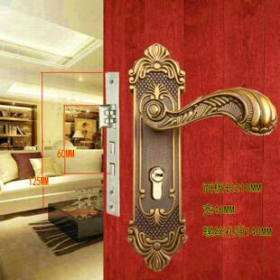 门锁房门锁把手锁具实木门室内家用静音欧式彷古板手锁小50钢木门