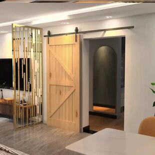 定制谷仓门北欧移门吊轨门复古实木厨房门厕所门原木卫生间推拉门