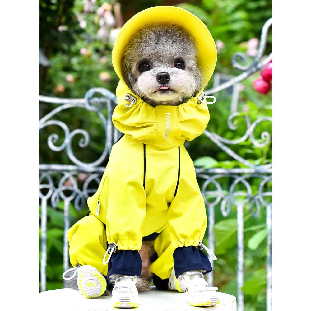 一悦新天雨衣2024泰迪雪纳瑞比熊宠物服装夹克防尘服四足全套