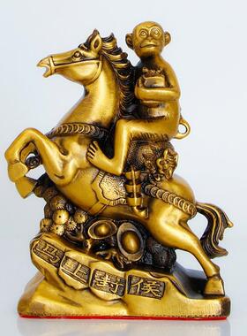 纯铜马上封侯摆件猴子骑马马上有候办公室客厅马到成功装饰品礼品