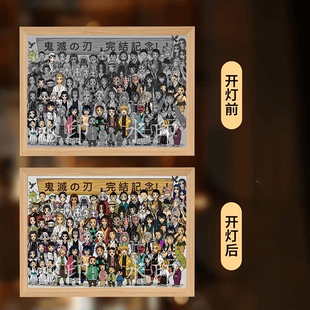 【鬼灭之刃】灯光画周边吾妻善逸宿舍摆台led小夜灯房间氛围画框