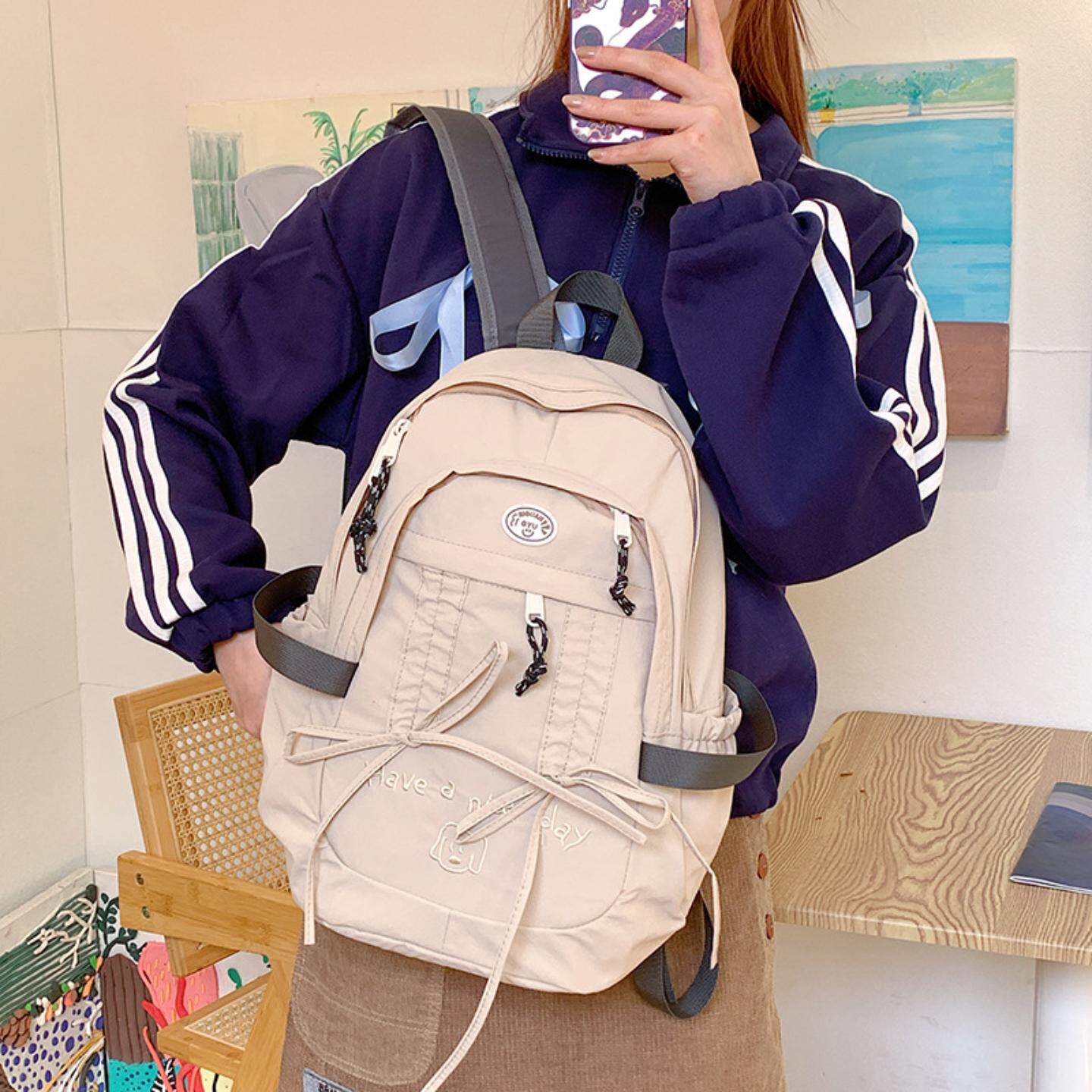 韩版休闲学生书包女新款可爱大